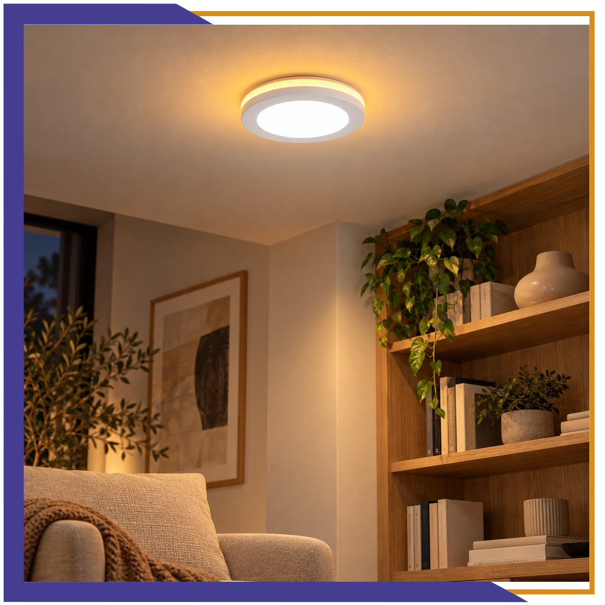 Luminaria circular LED 2 en 1, de sobreponer de 16W (SOLE16/LD+BC)