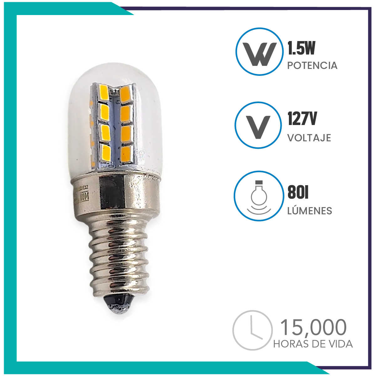 Foco T20 LED 1.5W E12 (T20LED/E12)
