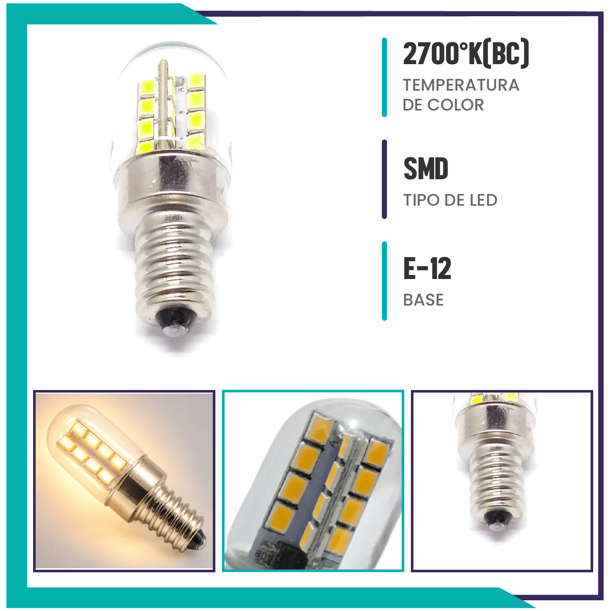 Foco T20 LED 1.5W E12 (T20LED/E12)