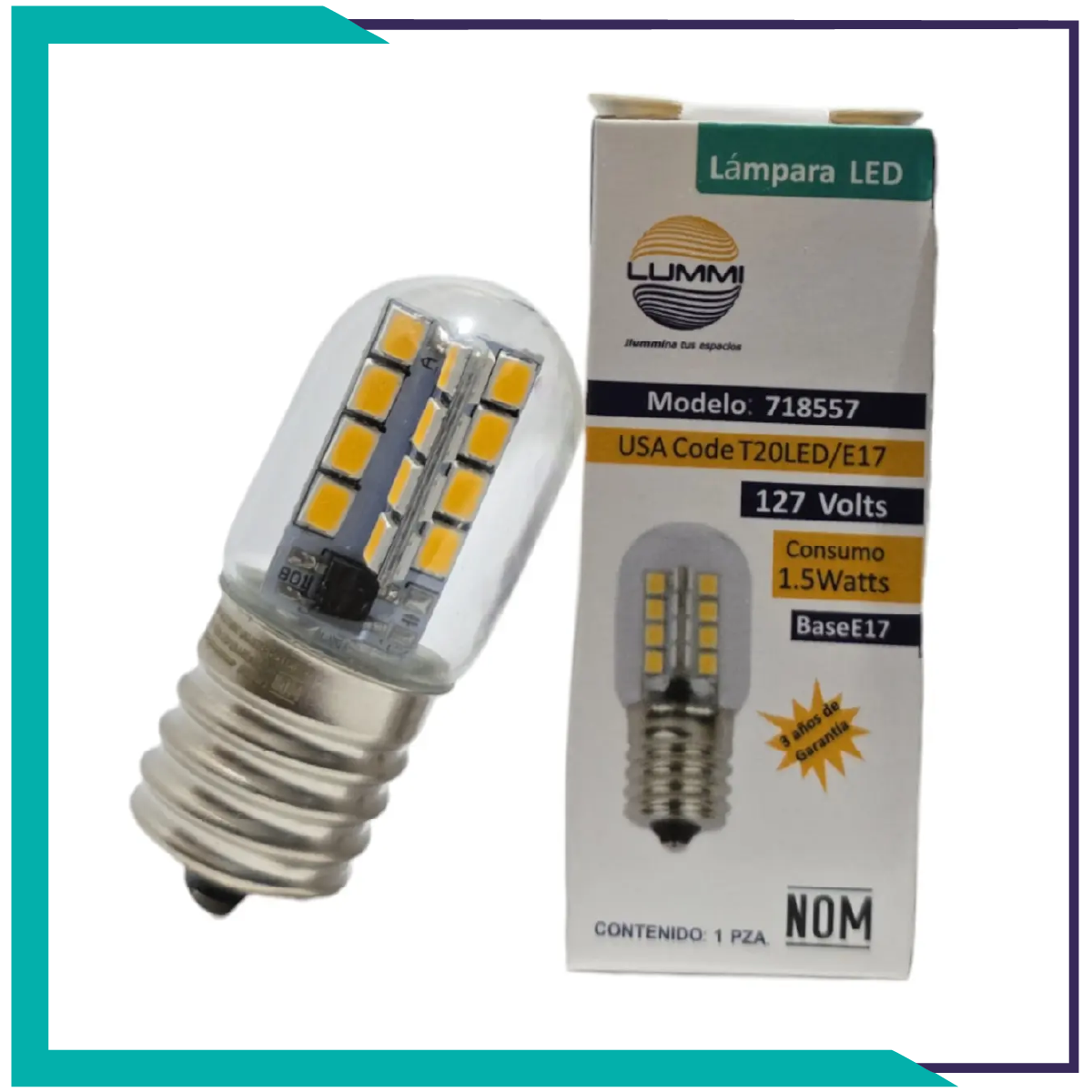 FOCO T20LED 1.5W E17 127V 3000K 80LM (T20LED/E17)