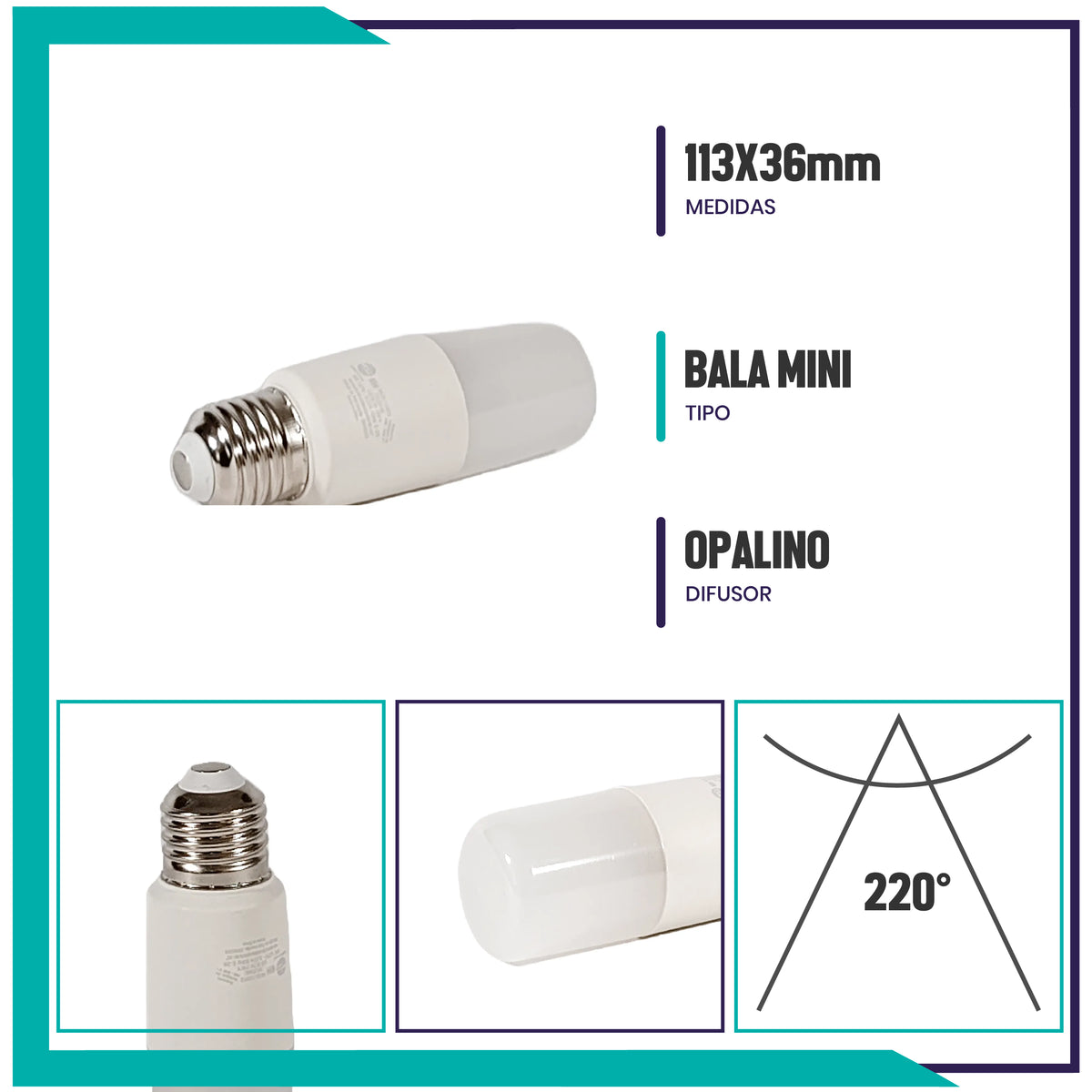 Foco Led 9W tipo mini bala (T37LED9/LD)