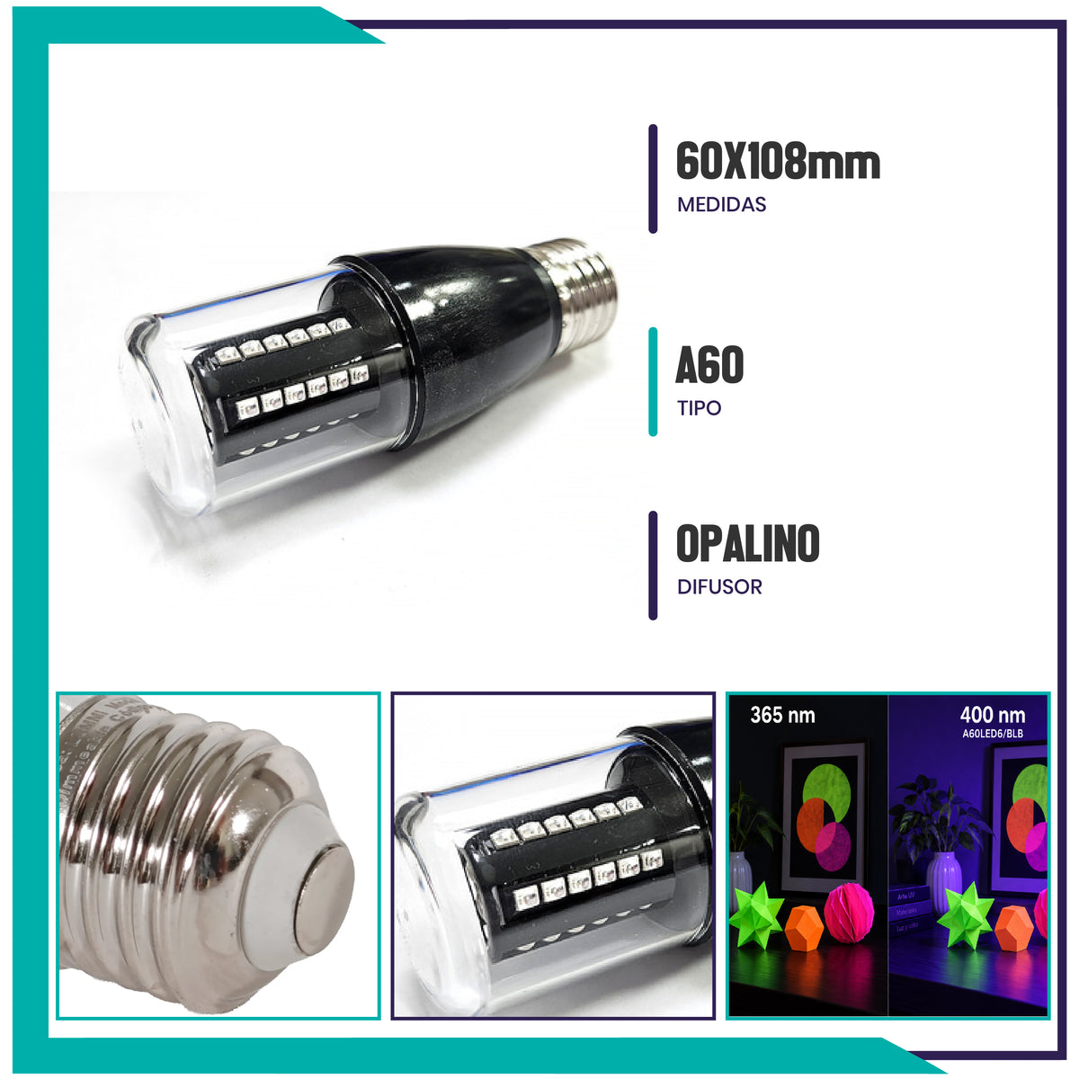 Lámpara  LED de luz negra de 7W (T38LED7/BLB)