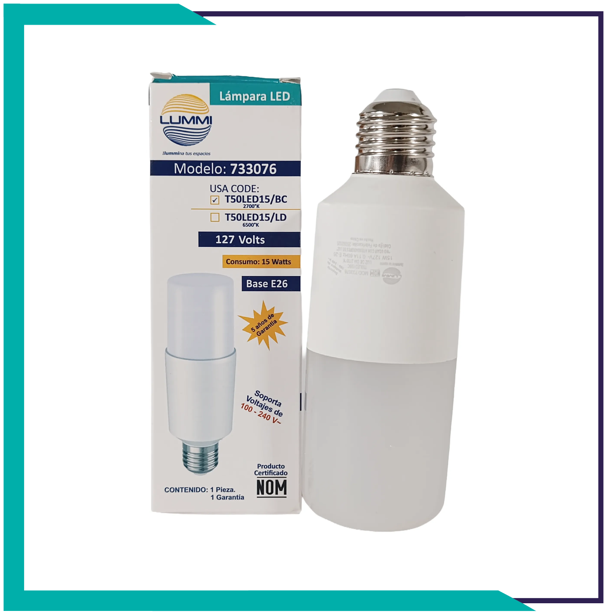 Foco Led 15W tipo mini bala (T50LED15/LD)