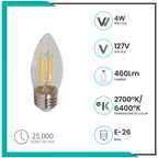 Foco tipo vela LED (VEFILED4E26/BC)