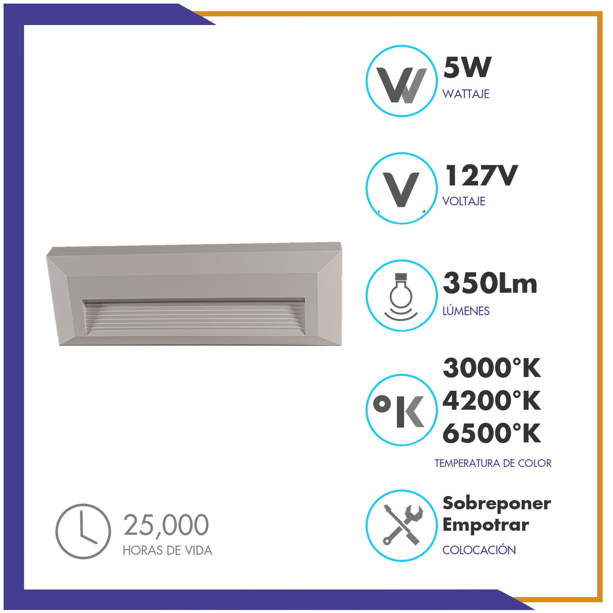 Luminario de cortesía LED de 5W (WL5BL)