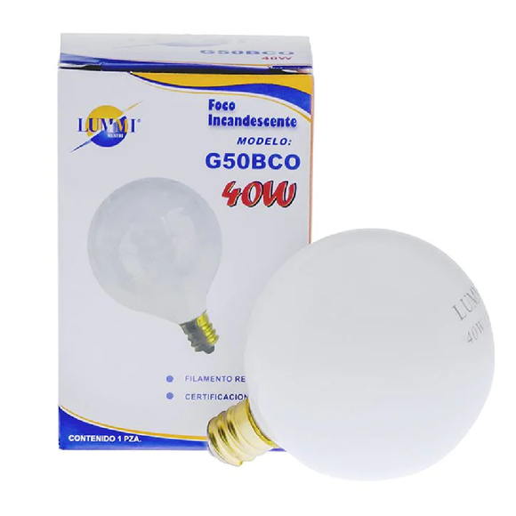 Foco bola blanco 40W (G50BCO)