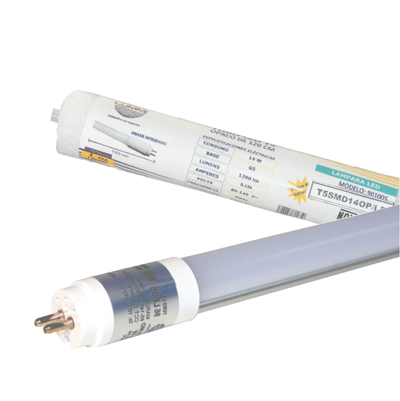 Luminaria LED 14W de acrílico opalino (T5SMD14OP/LD) 5pzs