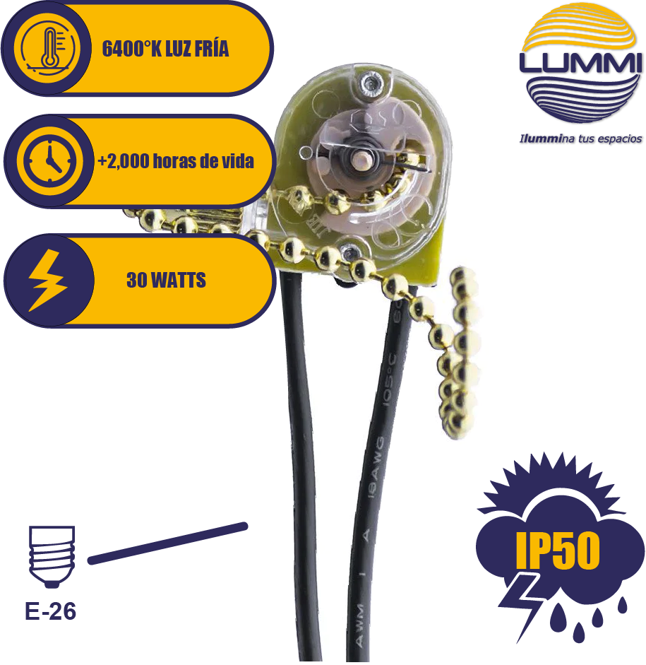 Interruptor con cadena y cables (IN290)