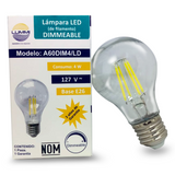 Lámpara LED de filamento A60 dimmeable de 4W (A60DIM4/LD)