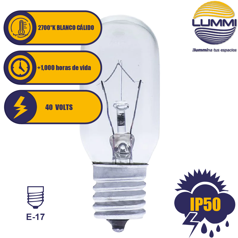 Foco tubular 25W E17 T8 (T825E17)