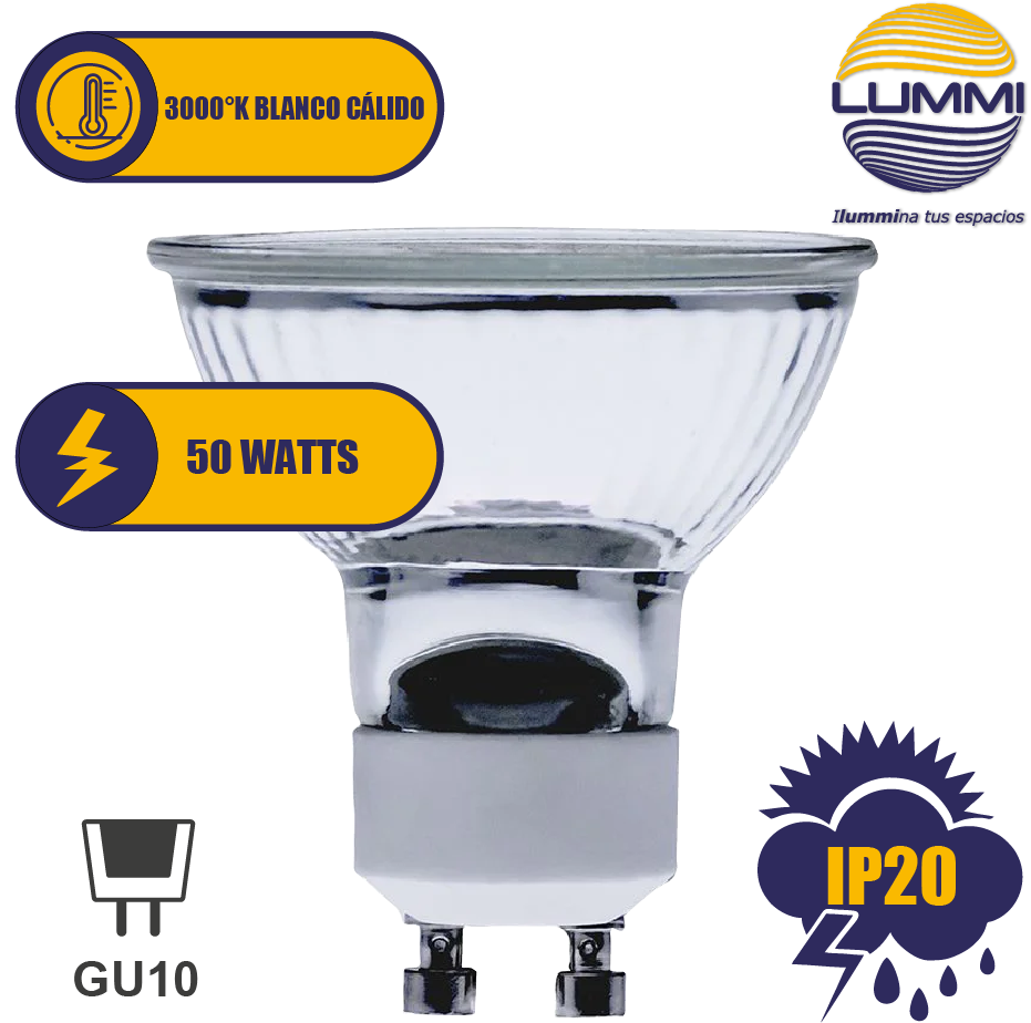 FOCO HALOGENO C/C 127V. 50W. GU10 (GU1050C)