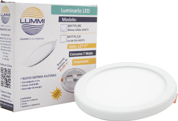 Panel circular LED 7W Empotrable BC (SKY7PL/BC)