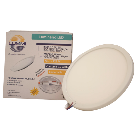 Panel circular LED ajustable 15W (SKY15PL/LD)