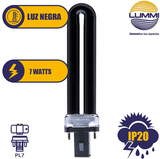 Lámpara Fluorescente 7W tipo 1U Luz negra (PL7BLB)