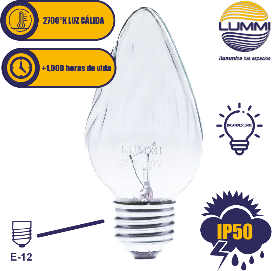 Foco tipo flama ondulado 25W (25F15)