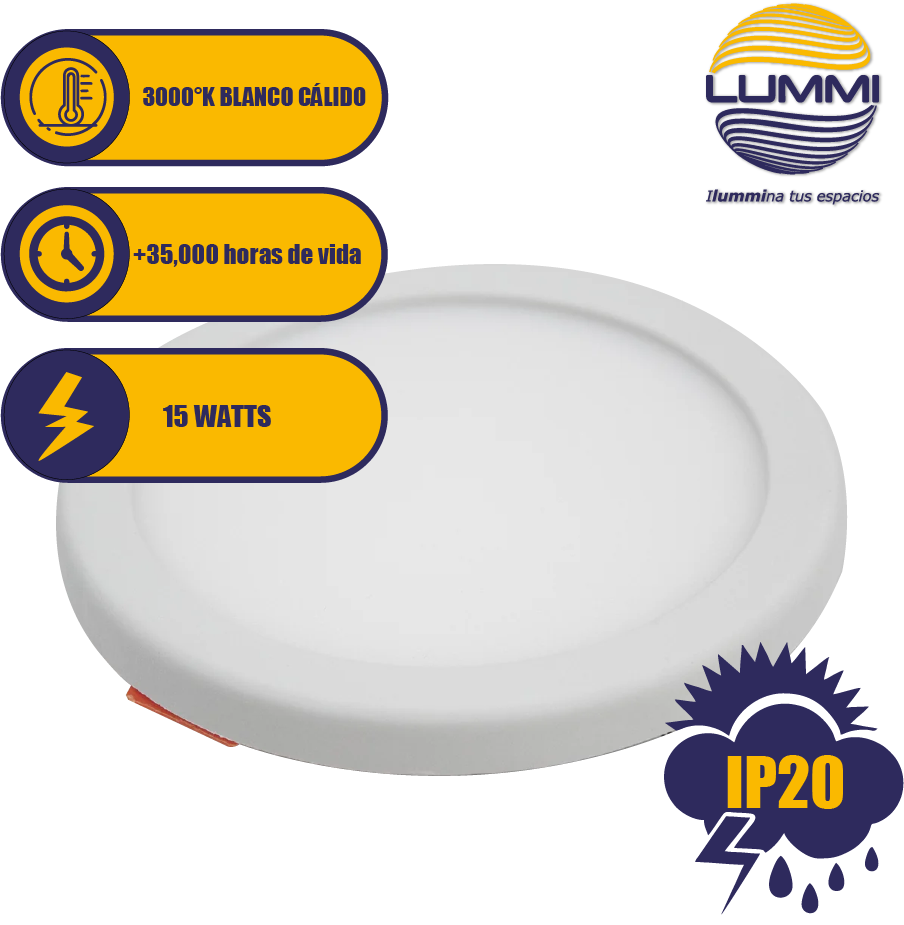 Panel circular LED ajustable 15W (SKY15PL/BC)
