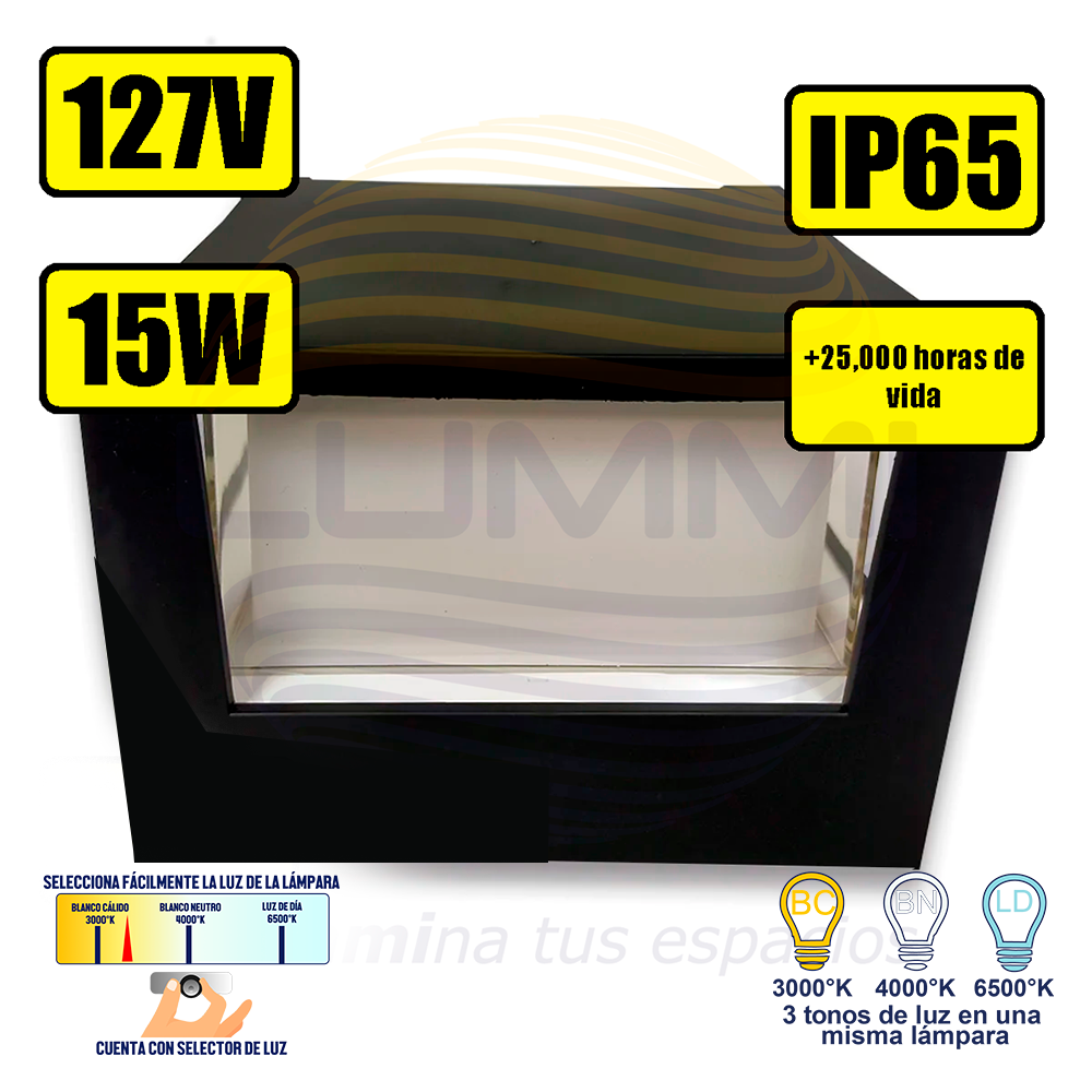Arbotante de forma cuadrada de 15W (1056)