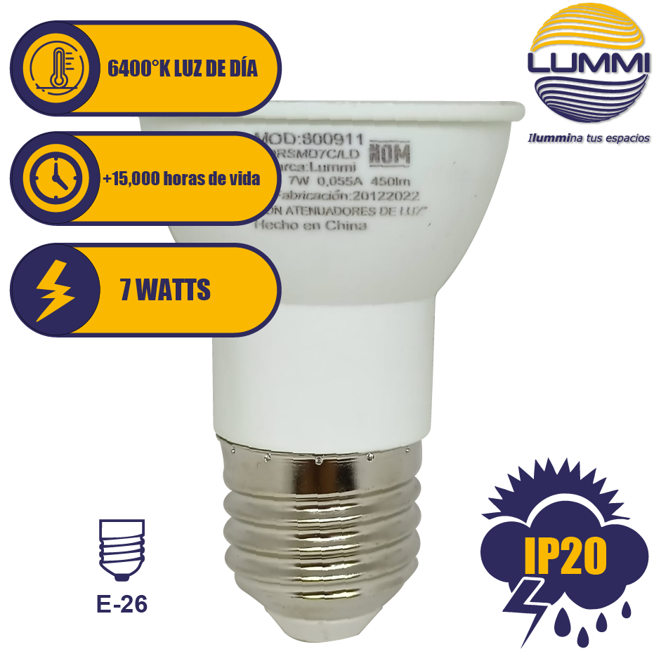 Lámpara LED JDR E26 de 7W (JDRSMD7C/LD)