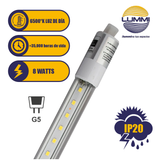 Lámpara lineal LED T5 de acrílico transparente y aluminio de 8W, Paq 5pzs  (T5SMD8TR/LD)