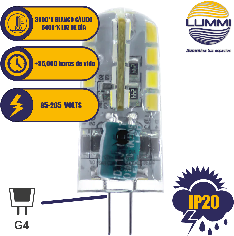 Foco cacahuate LED 3W (G4R3SMD/BC)