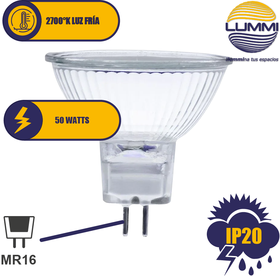 Lámpara halógena MR16 GX5.3 50W (JDC50C)