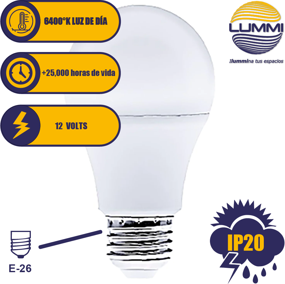 Foco LED 9W para panel solar (12A60LED9/LD)