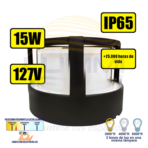 Arbotante de forma circular de 15W (1046)
