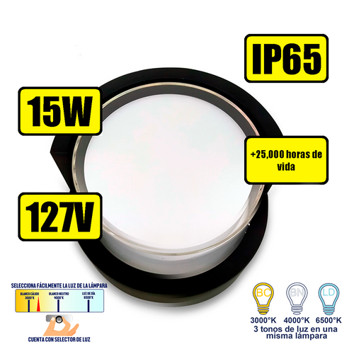 Arbotante de forma circular de 15W (1042)