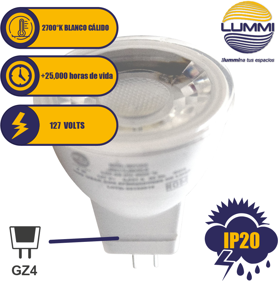 Lámpara LED MR11 GZ4 de 4W (MR11LED4/LD)