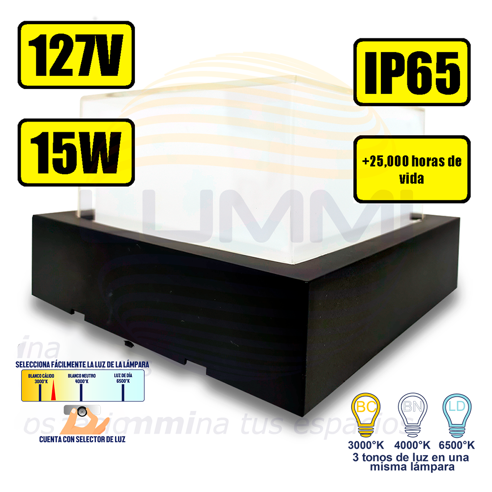 Arbotante de forma cuadrada de 15W (1050)