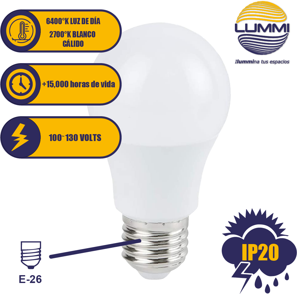 Foco LED 9W tipo A60  (A609LED127/LD)