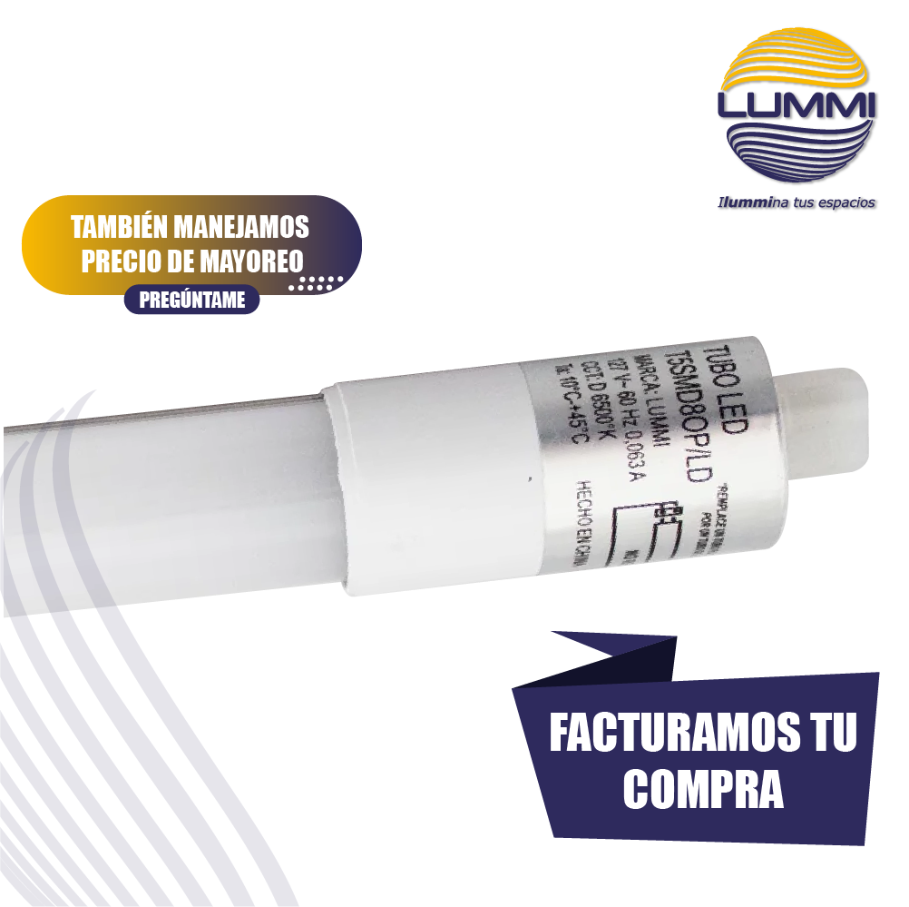 Luminaria LED 8W de acrílico opalino (T5SMD8OP/LD) Paquete 5pzas