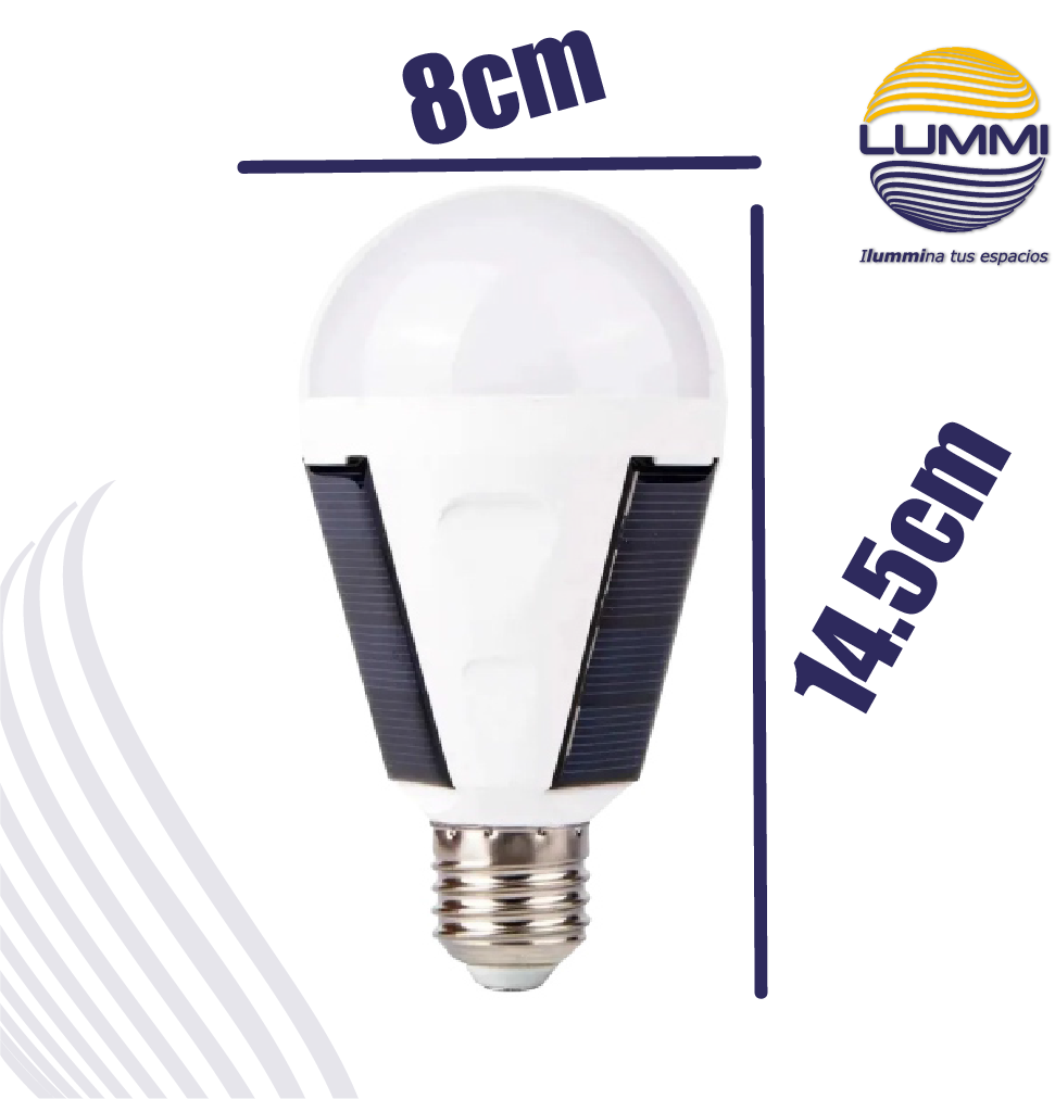 Foco LED recargable solar 12W (A80LED12SOL ) – Lummi