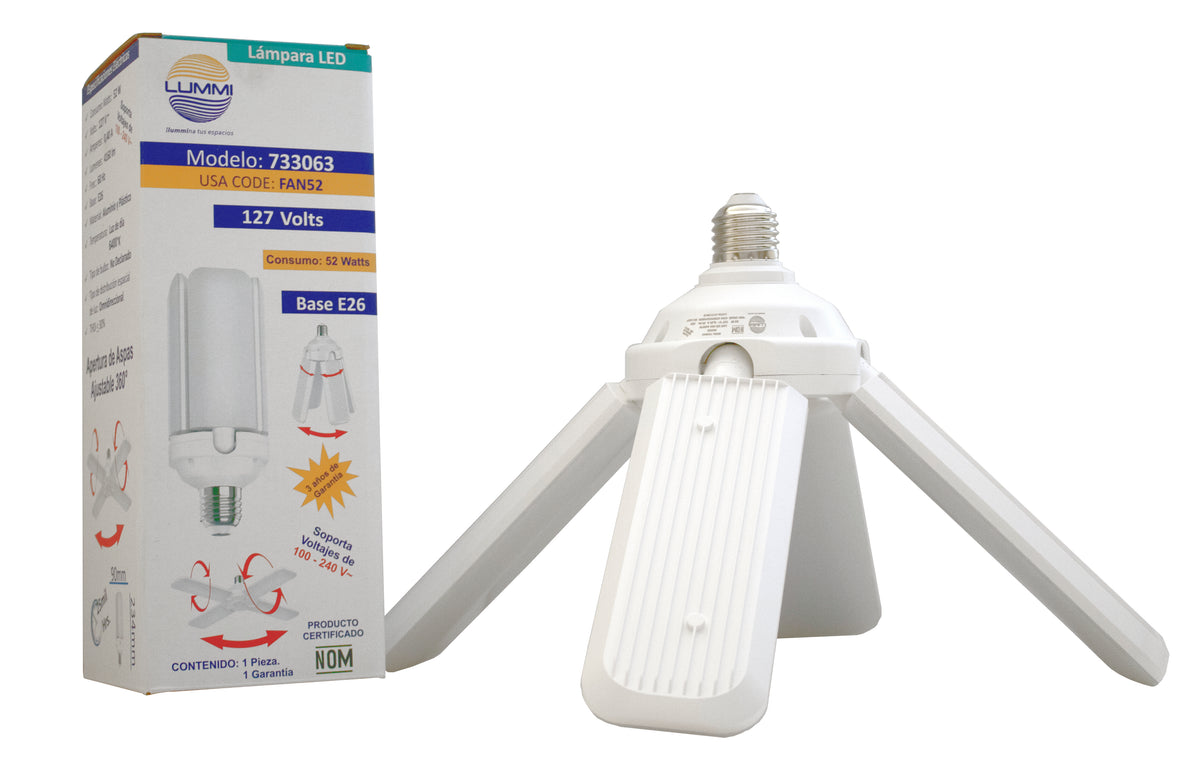 Foco tubular tipo ventilador led 52W (FAN52)