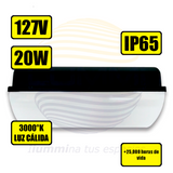 Arbotante de forma rectangular de 20W Blanco cálido (1135)