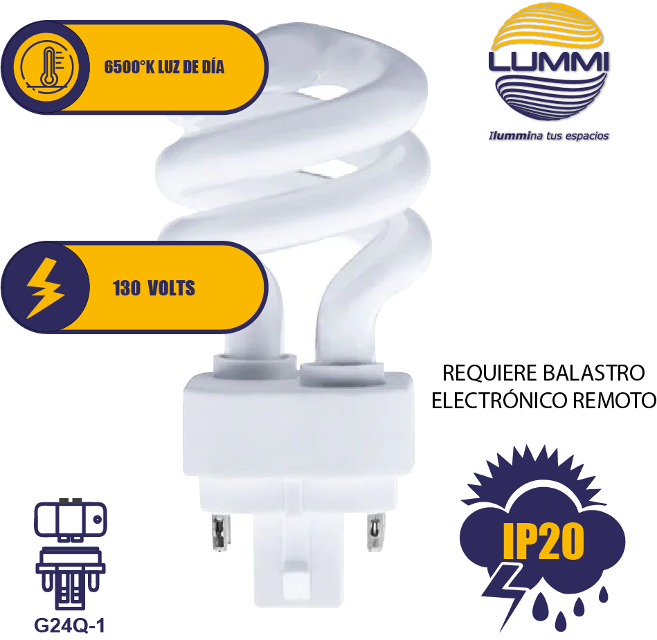 Foco espiral Mini 4 pines 13 W (PLES13/64)