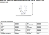 Clip sujetador para tubo T8 (SUT8)