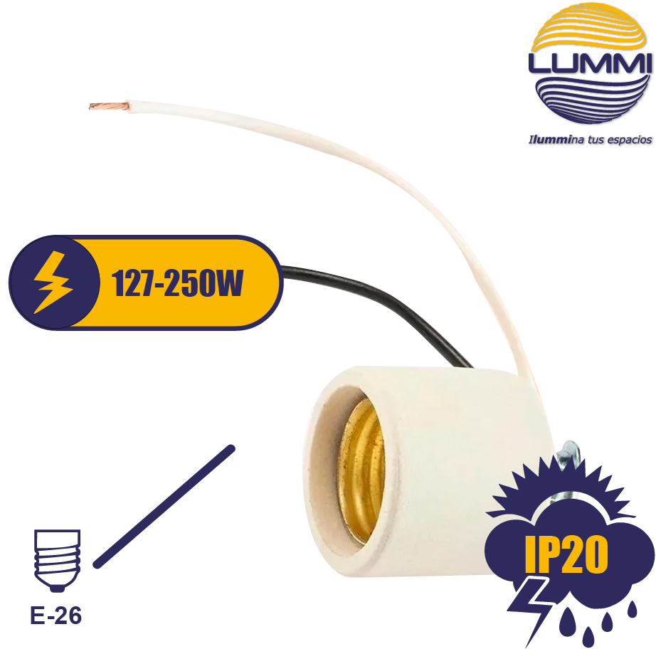 SOQUET DE PORCELANA BLANCO E-26 ( PO128 )