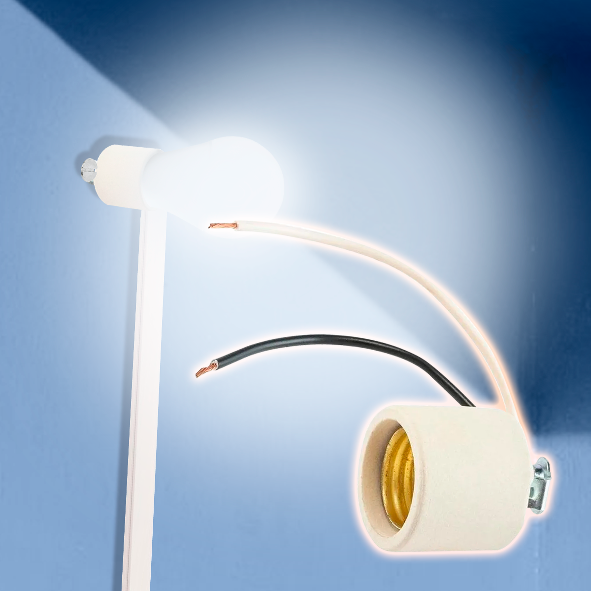 SOQUET DE PORCELANA BLANCO E-26 ( PO128 )