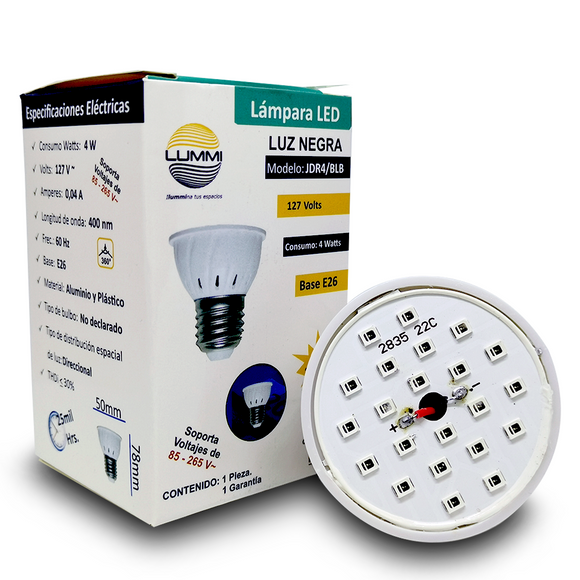 A60LED6/BLB — Foco LED A60 de luz negra en 6W modelo A60LED6/BLB marca  Lummi - Comercial Eléctrica