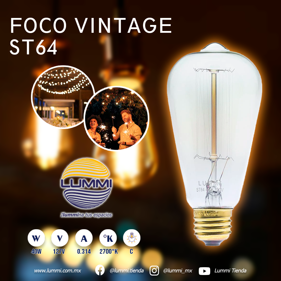 Foco vintage 40W (ST64)