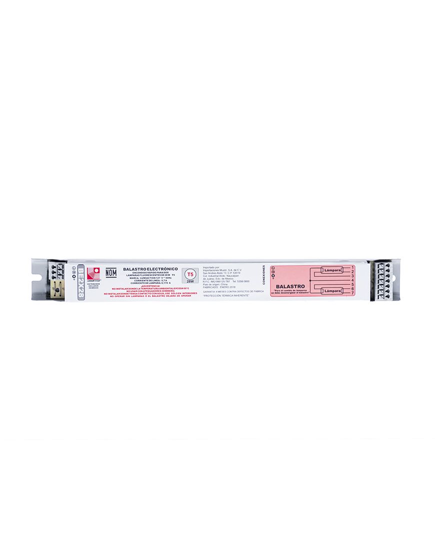 Balastro electrónico 1 o 2 lamparas T5 de 28W (BE2X28)